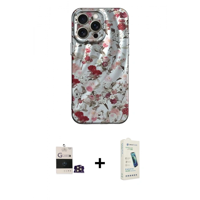 MARSİLYAN™- iPhone 14 Pro Max Kılıf Nova Doku Prime - Şeffaf Pasifik Cam Ekran Koruyucu + Bilvis Titan Kamera Lens - GD