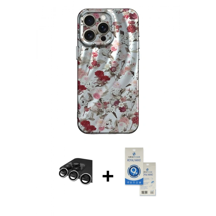MARSİLYAN™- iPhone 14 Pro Max Kılıf Nova Doku Prime - Şeffaf Royal Nano Ekran Koruyucu + Raze Metal Kamera Lens - GS