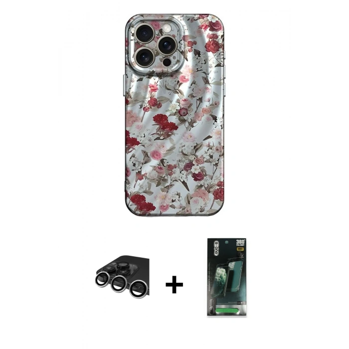 MARSİLYAN™- iPhone 14 Pro Max Kılıf Nova Doku Prime - Siyah 360 Mat Full Body Arka Koruyucu + Raze Metal Kamera Lens - GS