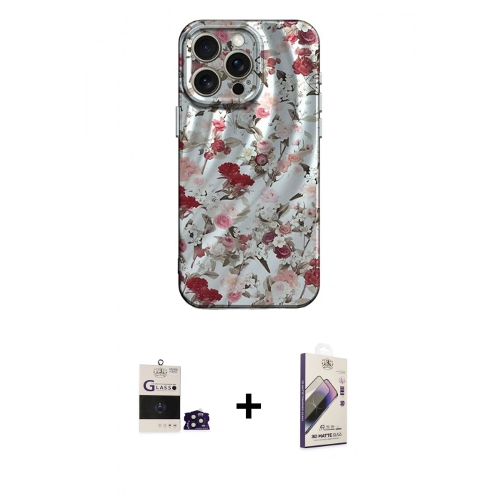 MARSİLYAN™- iPhone 14 Pro Max Kılıf Nova Doku Prime - Siyah Bilvis 3D Mat Cam Ekran Koruyucu + Bilvis Titan Kamera Lens - DNMR