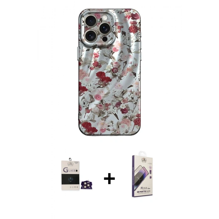 MARSİLYAN™- iPhone 14 Pro Max Kılıf Nova Doku Prime - Siyah Bilvis 3D Mat Cam Ekran Koruyucu + Bilvis Titan Kamera Lens - GD