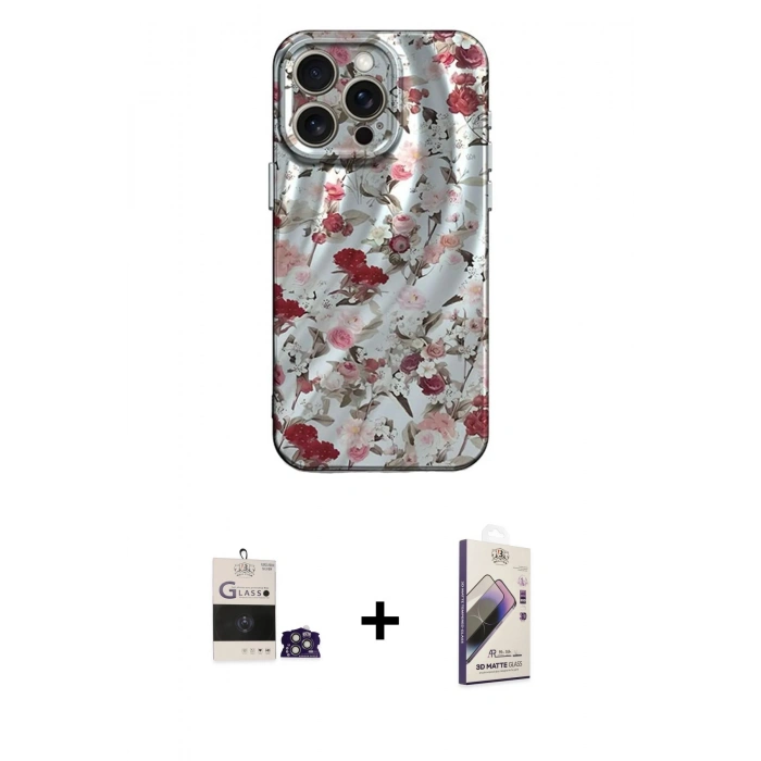 MARSİLYAN™- iPhone 14 Pro Max Kılıf Nova Doku Prime - Siyah Bilvis 3D Mat Cam Ekran Koruyucu + Bilvis Titan Kamera Lens - GS
