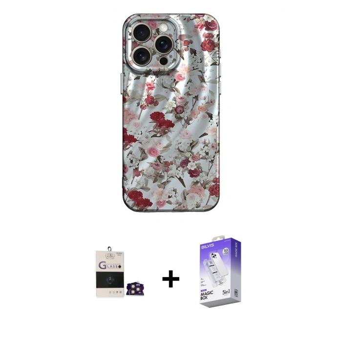 MARSİLYAN™- iPhone 14 Pro Max Kılıf Nova Doku Prime - Siyah Bilvis 5in1 3D Magic Cam Ekran Koruyucu + Bilvis Titan Kamera Lens - GD