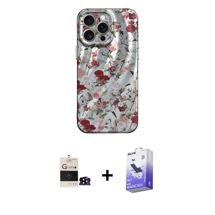 MARSİLYAN™- iPhone 14 Pro Max Kılıf Nova Doku Prime - Siyah Bilvis 5in1 5D Magic Hayalet Cam Ekran Koruyucu + Siyah Bilvis Titan Kamera Lens