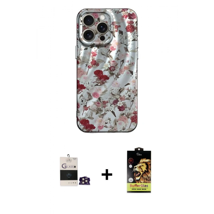 MARSİLYAN™- iPhone 14 Pro Max Kılıf Nova Doku Prime - Siyah Buffer Cam Ekran Koruyucu + Bilvis Titan Kamera Lens - GD