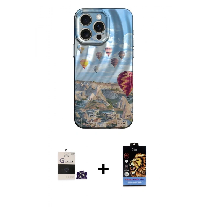 MARSİLYAN™- iPhone 14 Pro Max Kılıf Nova Doku Prime - Siyah Buffer Hayalet Cam Ekran Koruyucu + Bilvis Titan Kamera Lens - GS