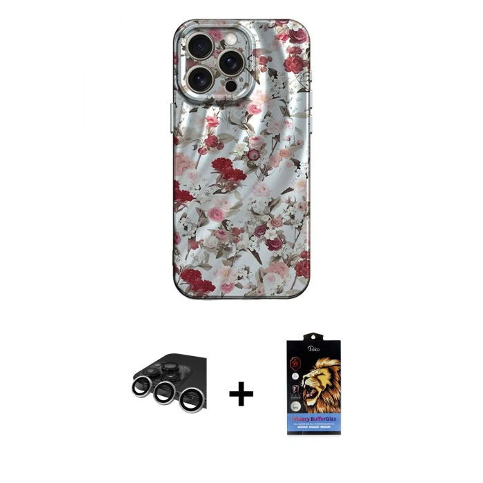 MARSİLYAN™- iPhone 14 Pro Max Kılıf Nova Doku Prime - Siyah Buffer Hayalet Cam Ekran Koruyucu + Raze Metal Kamera Lens - GS