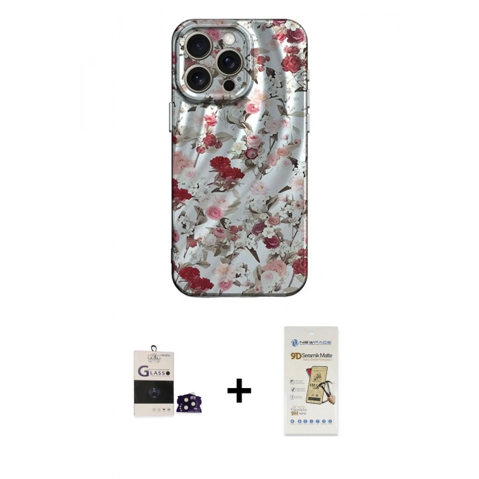 MARSİLYAN™- iPhone 14 Pro Max Kılıf Nova Doku Prime - Siyah Mat Seramik Nano Ekran Koruyucu + Bilvis Titan Kamera Lens - SH
