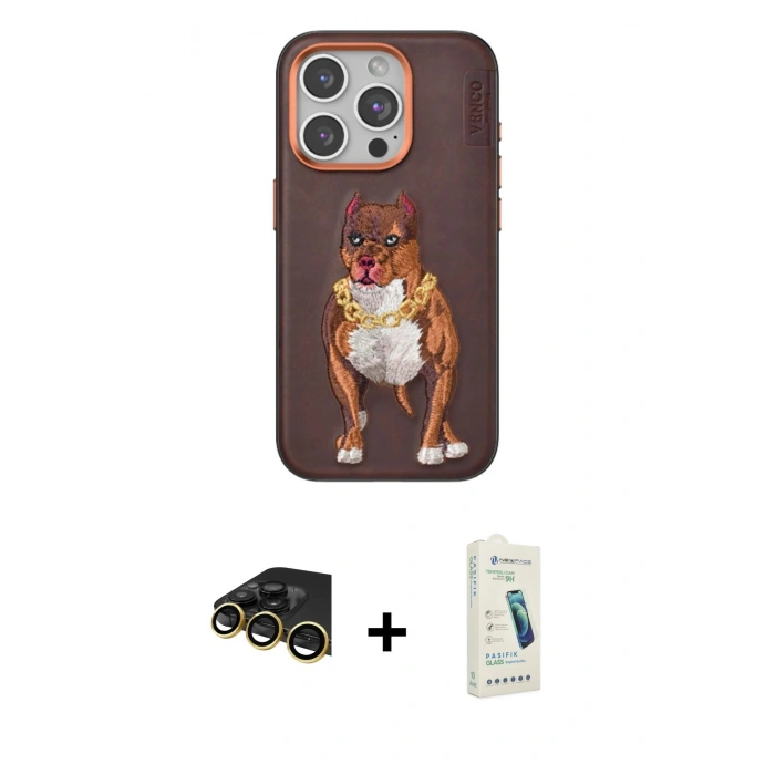 MARSİLYAN™- iPhone 14 Pro Max Kılıf Nova Form Koleksiyonu - Şeffaf Pasifik Cam Ekran Koruyucu + Raze Metal Kamera Lens - GD