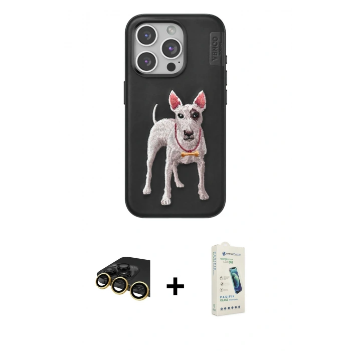 MARSİLYAN™- iPhone 14 Pro Max Kılıf Nova Form Koleksiyonu - Şeffaf Pasifik Cam Ekran Koruyucu + Raze Metal Kamera Lens - GD