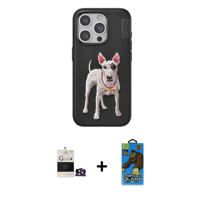 MARSİLYAN™- iPhone 14 Pro Max Kılıf Nova Form Koleksiyonu - Siyah 18D Cam Ekran Koruyucu + Bilvis Titan Kamera Lens - GD