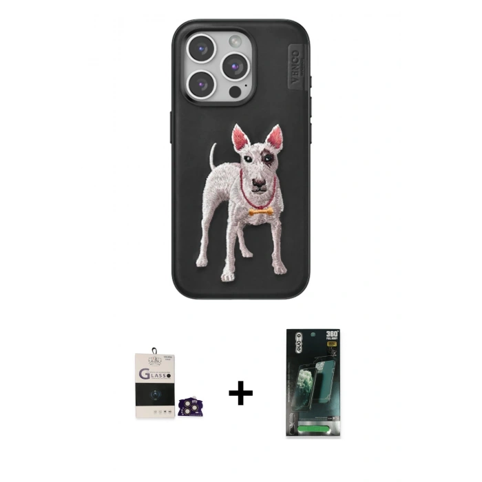 MARSİLYAN™- iPhone 14 Pro Max Kılıf Nova Form Koleksiyonu - Siyah 360 Mat Full Body Arka Koruyucu + Bilvis Titan Kamera Lens - GD