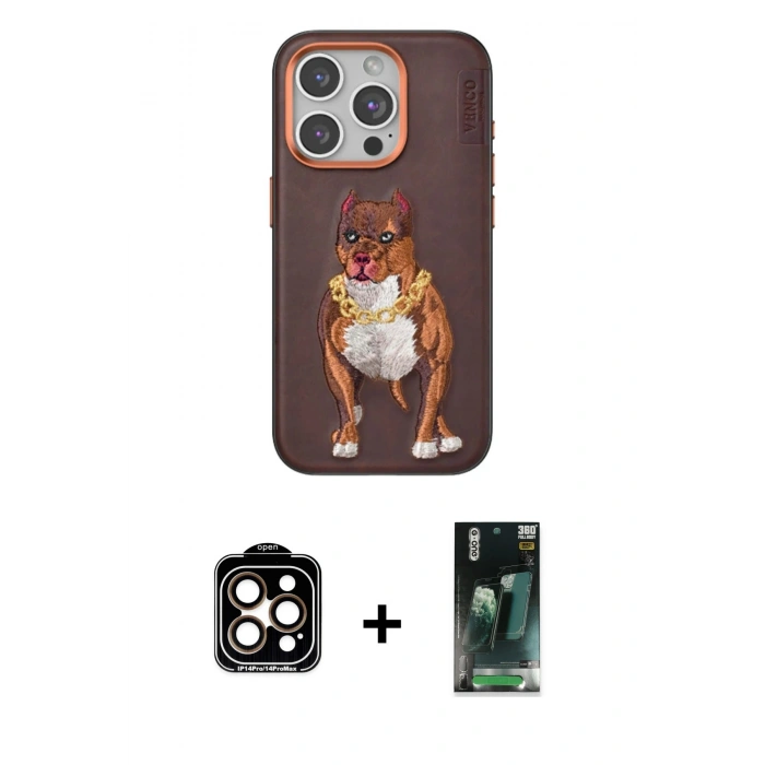 MARSİLYAN™- iPhone 14 Pro Max Kılıf Nova Form Koleksiyonu - Siyah 360 Mat Full Body Arka Koruyucu + PVD Metal Kamera Lens - TU