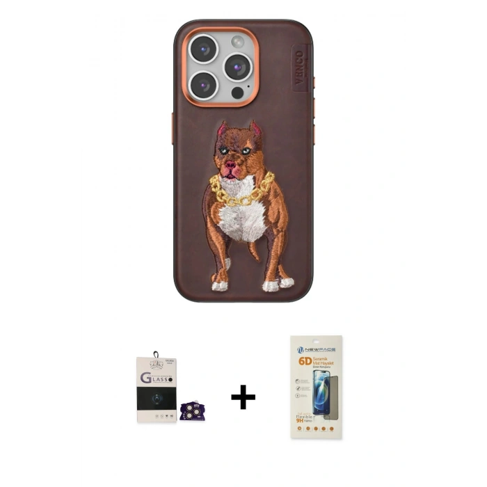 MARSİLYAN™- iPhone 14 Pro Max Kılıf Nova Form Koleksiyonu - Siyah 6D Mat Seramik Hayalet Nano Ekran Koruyucu + Gold Bilvis Titan Kamera Lens