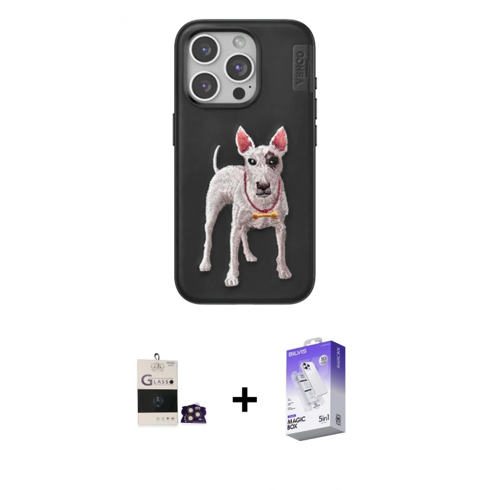 MARSİLYAN™- iPhone 14 Pro Max Kılıf Nova Form Koleksiyonu - Siyah Bilvis 5in1 3D Magic Cam Ekran Koruyucu + Bilvis Titan Kamera Lens - GD