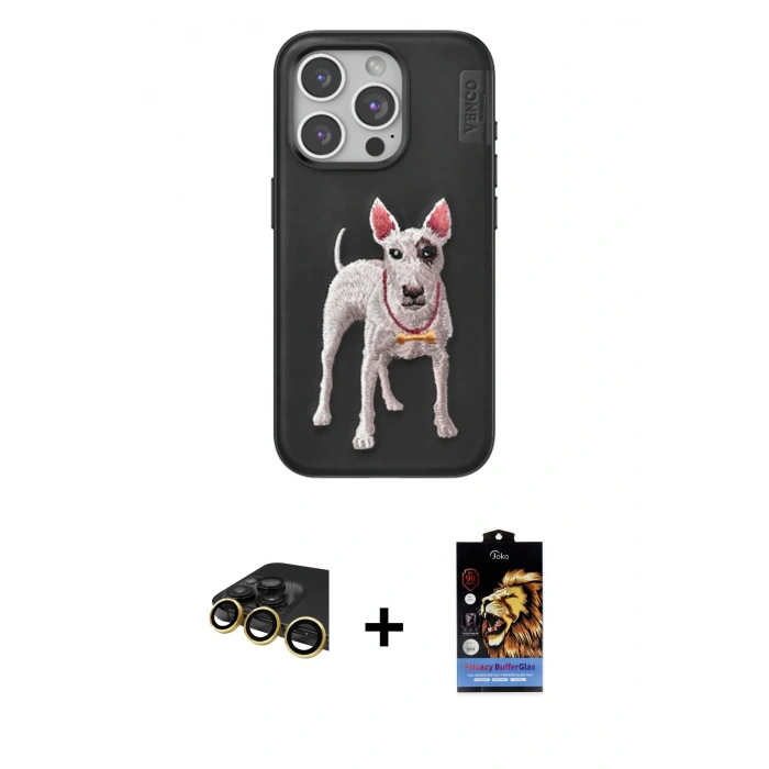 MARSİLYAN™- iPhone 14 Pro Max Kılıf Nova Form Koleksiyonu - Siyah Buffer Hayalet Cam Ekran Koruyucu + Raze Metal Kamera Lens - GD