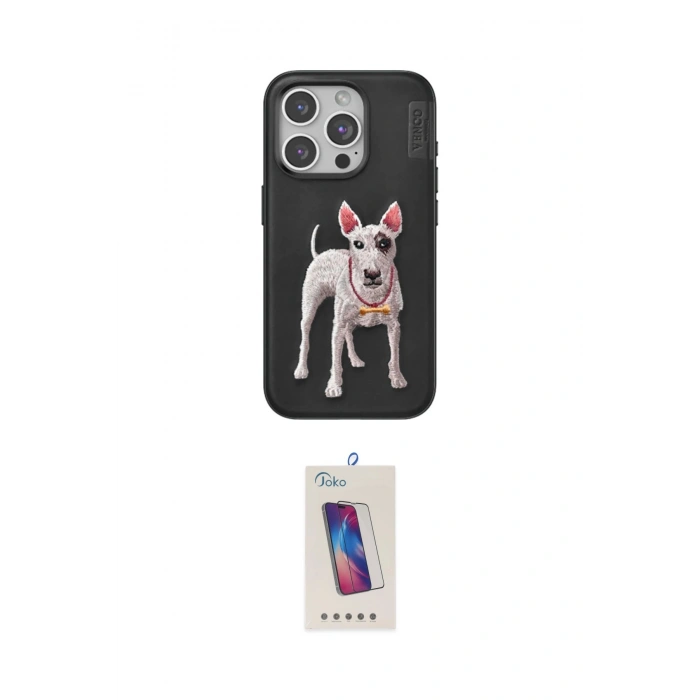 MARSİLYAN™- iPhone 14 Pro Max Kılıf Nova Form Koleksiyonu - Siyah Joko 5D Cam