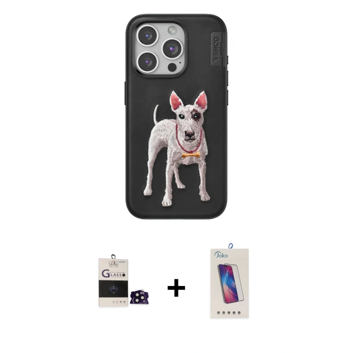 MARSİLYAN™- iPhone 14 Pro Max Kılıf Nova Form Koleksiyonu - Siyah Joko 5D Cam + Bilvis Titan Kamera Lens - SH