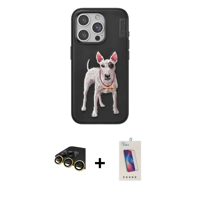 MARSİLYAN™- iPhone 14 Pro Max Kılıf Nova Form Koleksiyonu - Siyah Joko 5D Cam + Raze Metal Kamera Lens - GD