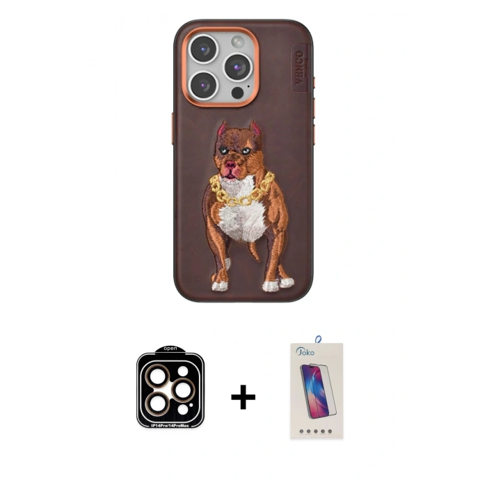 MARSİLYAN™- iPhone 14 Pro Max Kılıf Nova Form Koleksiyonu - Siyah Joko 5D Cam + PVD Metal Kamera Lens - TU