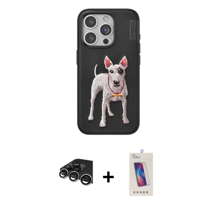 MARSİLYAN™- iPhone 14 Pro Max Kılıf Nova Form Koleksiyonu - Siyah Joko 5D Cam + Raze Metal Kamera Lens - GS