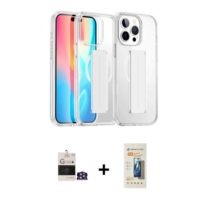 MARSİLYAN™- iPhone 14 Pro Max Kılıf Nova Işık Koleksiyonu - Siyah 6D Mat Seramik Hayalet Nano Ekran Koruyucu + Bilvis Titan Kamera Lens - GS