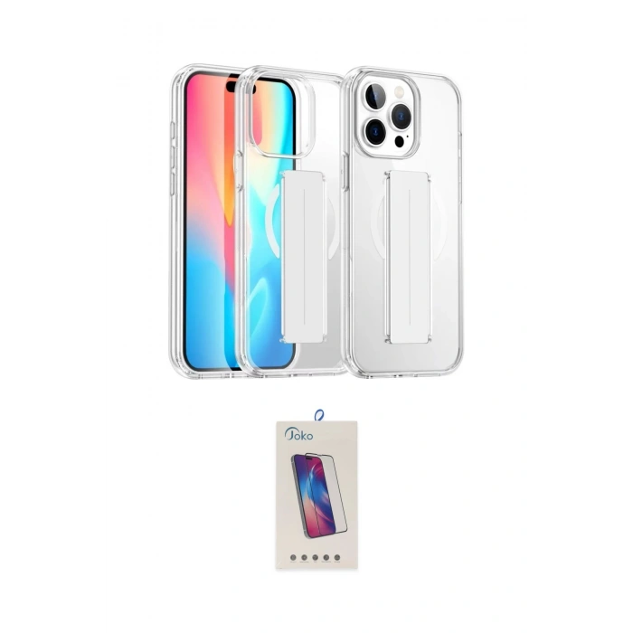 MARSİLYAN™- iPhone 14 Pro Max Kılıf Nova Işık Koleksiyonu - Siyah Joko 5D Cam