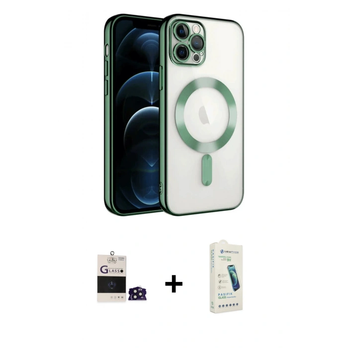 MARSİLYAN™- iPhone 14 Pro Max Kılıf Nova Işık Özel Seri - Şeffaf Pasifik Cam Ekran Koruyucu + Bilvis Titan Kamera Lens - DNMR