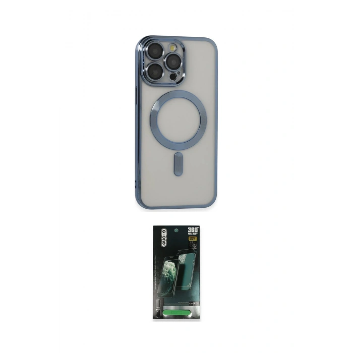 MARSİLYAN™- iPhone 14 Pro Max Kılıf Nova Işık Özel Seri - Siyah 360 Mat Full Body Arka Koruyucu