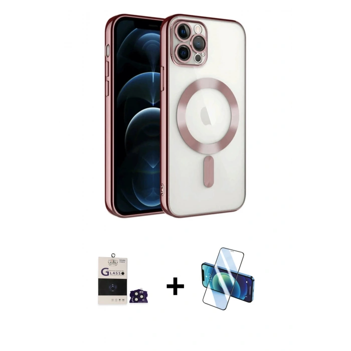 MARSİLYAN™- iPhone 14 Pro Max Kılıf Nova Işık Özel Seri - Siyah 3D Antistatik Cam Ekran Koruyucu + Bilvis Titan Kamera Lens - DNMR