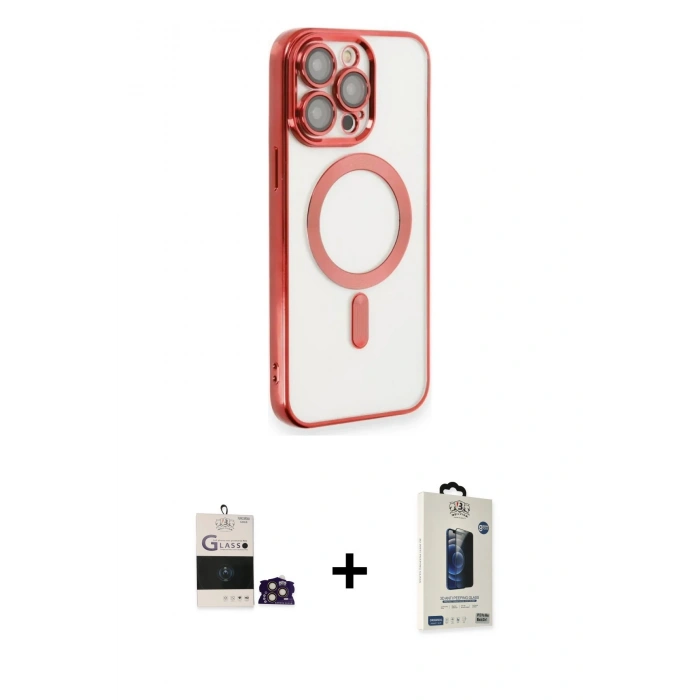 MARSİLYAN™- iPhone 14 Pro Max Kılıf Nova Işık Özel Seri - Siyah Bilvis Hayalet Cam Ekran Koruyucu + Bilvis Titan Kamera Lens - GD