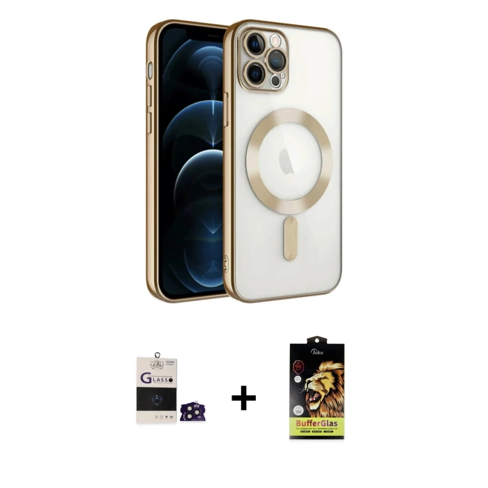 MARSİLYAN™- iPhone 14 Pro Max Kılıf Nova Işık Özel Seri - Siyah Buffer Cam Ekran Koruyucu + Bilvis Titan Kamera Lens - DNMR