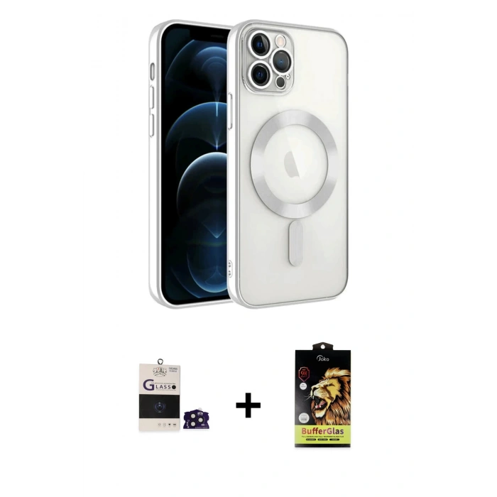 MARSİLYAN™- iPhone 14 Pro Max Kılıf Nova Işık Özel Seri - Siyah Buffer Cam Ekran Koruyucu + Bilvis Titan Kamera Lens - DNMR