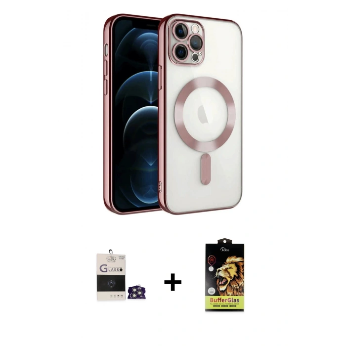 MARSİLYAN™- iPhone 14 Pro Max Kılıf Nova Işık Özel Seri - Siyah Buffer Cam Ekran Koruyucu + Bilvis Titan Kamera Lens - GS