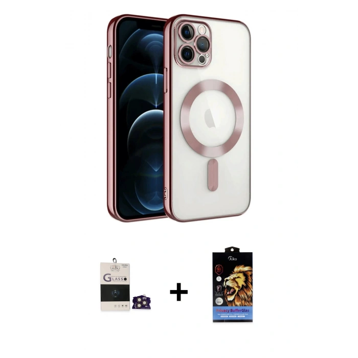 MARSİLYAN™- iPhone 14 Pro Max Kılıf Nova Işık Özel Seri - Siyah Buffer Hayalet Cam Ekran Koruyucu + Bilvis Titan Kamera Lens - GD