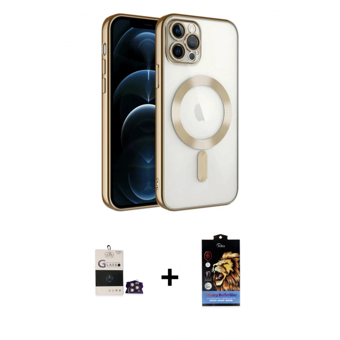 MARSİLYAN™- iPhone 14 Pro Max Kılıf Nova Işık Özel Seri - Siyah Buffer Hayalet Cam Ekran Koruyucu + Bilvis Titan Kamera Lens - GD