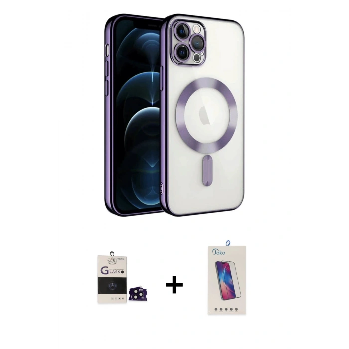 MARSİLYAN™- iPhone 14 Pro Max Kılıf Nova Işık Özel Seri - Siyah Joko 5D Cam + Bilvis Titan Kamera Lens - SH