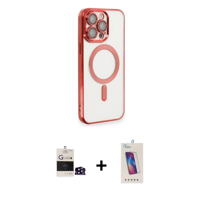 MARSİLYAN™- iPhone 14 Pro Max Kılıf Nova Işık Özel Seri - Siyah Joko 5D Cam + Siyah Bilvis Titan Kamera Lens