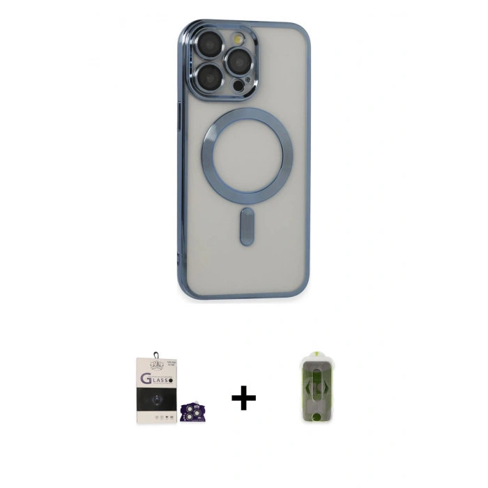 MARSİLYAN™- iPhone 14 Pro Max Kılıf Nova Işık Özel Seri - Siyah Joko Magic 5D Hayalet Cam + Bilvis Titan Kamera Lens - GS