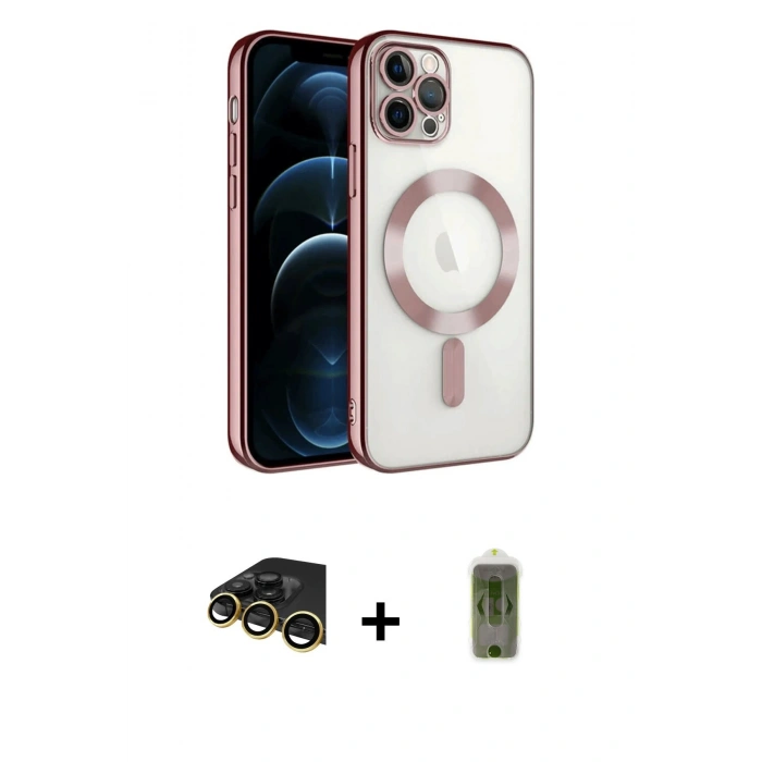 MARSİLYAN™- iPhone 14 Pro Max Kılıf Nova Işık Özel Seri - Siyah Joko Magic 5D Hayalet Cam + Raze Metal Kamera Lens - GD