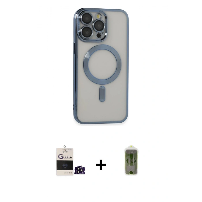 MARSİLYAN™- iPhone 14 Pro Max Kılıf Nova Işık Özel Seri - Siyah Joko Magic 5D Hayalet Cam + Bilvis Titan Kamera Lens - SH