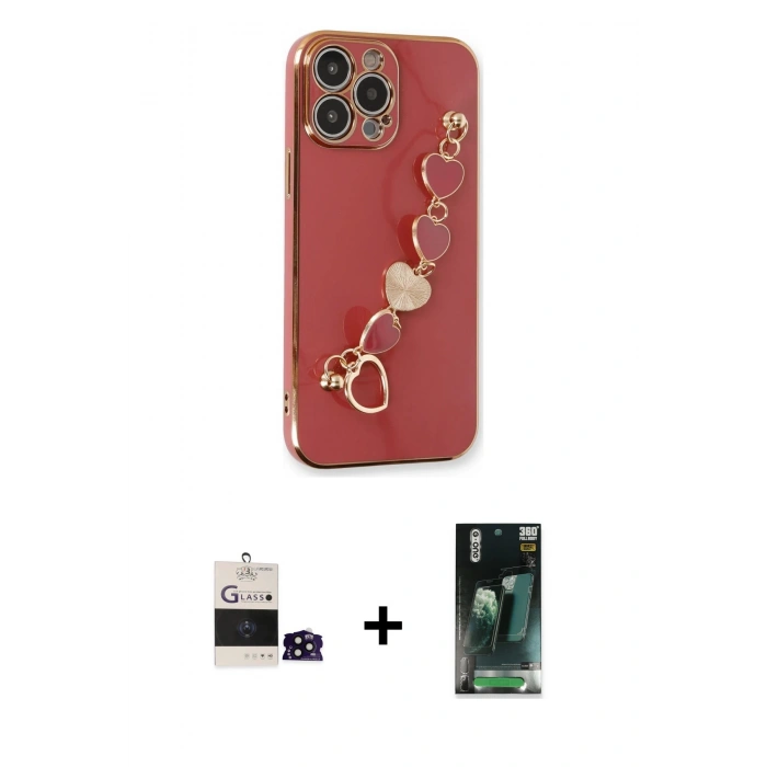 MARSİLYAN™- iPhone 14 Pro Max Kılıf Nova Işık Prime - Şeffaf 360 Full Body Arka Koruyucu + Bilvis Titan Kamera Lens - SH