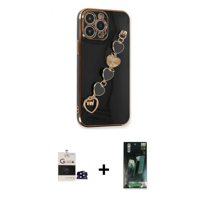 MARSİLYAN™- iPhone 14 Pro Max Kılıf Nova Işık Prime - Şeffaf 360 Full Body Arka Koruyucu + Bilvis Titan Kamera Lens - SH