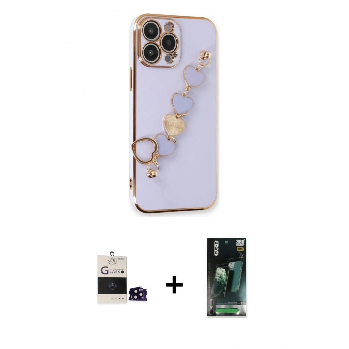 MARSİLYAN™- iPhone 14 Pro Max Kılıf Nova Işık Prime - Şeffaf 360 Full Body Arka Koruyucu + Bilvis Titan Kamera Lens - SH
