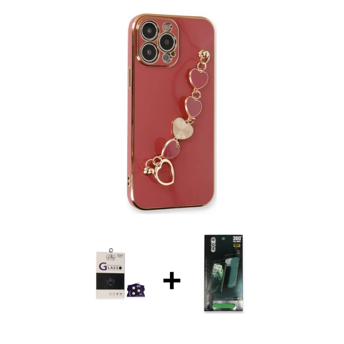 MARSİLYAN™- iPhone 14 Pro Max Kılıf Nova Işık Prime - Şeffaf 360 Full Body Arka Koruyucu + Bilvis Titan Kamera Lens - DNMR