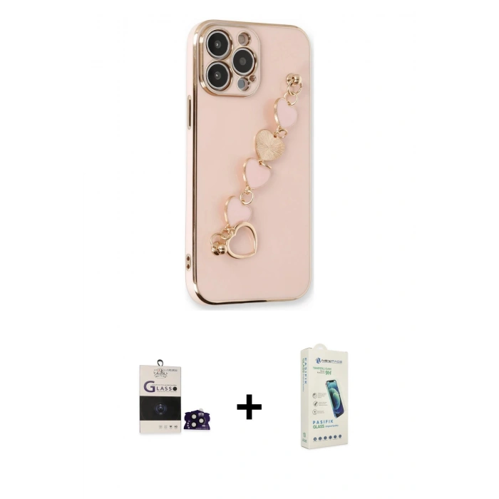 MARSİLYAN™- iPhone 14 Pro Max Kılıf Nova Işık Prime - Şeffaf Pasifik Cam Ekran Koruyucu + Bilvis Titan Kamera Lens - SH
