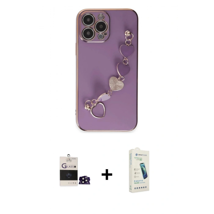 MARSİLYAN™- iPhone 14 Pro Max Kılıf Nova Işık Prime - Şeffaf Pasifik Cam Ekran Koruyucu + Bilvis Titan Kamera Lens - SH