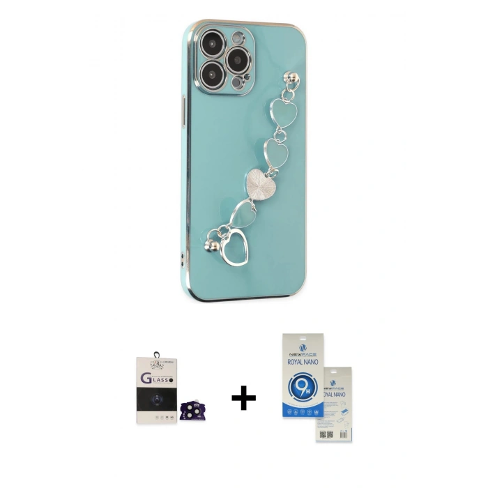 MARSİLYAN™- iPhone 14 Pro Max Kılıf Nova Işık Prime - Şeffaf Royal Nano Ekran Koruyucu + Bilvis Titan Kamera Lens - SH