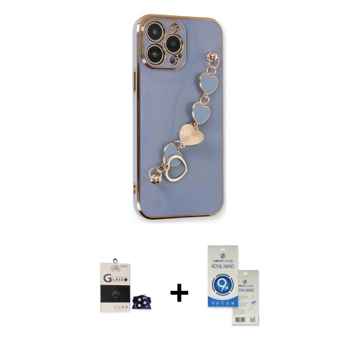 MARSİLYAN™- iPhone 14 Pro Max Kılıf Nova Işık Prime - Şeffaf Royal Nano Ekran Koruyucu + Bilvis Titan Kamera Lens - SH