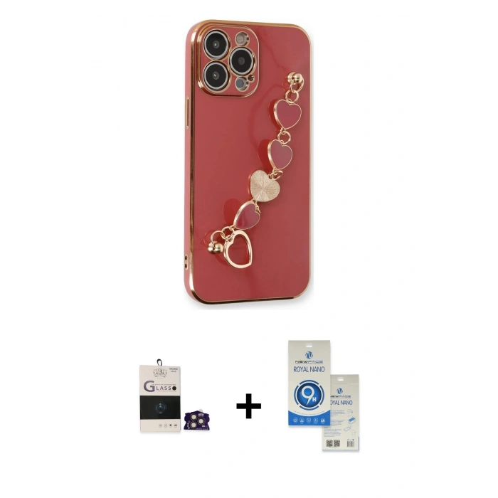 MARSİLYAN™- iPhone 14 Pro Max Kılıf Nova Işık Prime - Şeffaf Royal Nano Ekran Koruyucu + Bilvis Titan Kamera Lens - GD